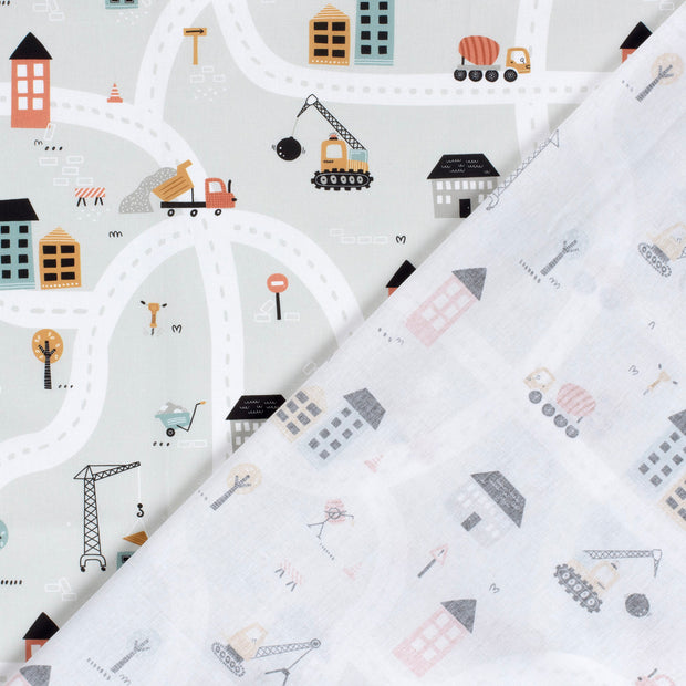 Cotton Poplin fabric Construction printed 