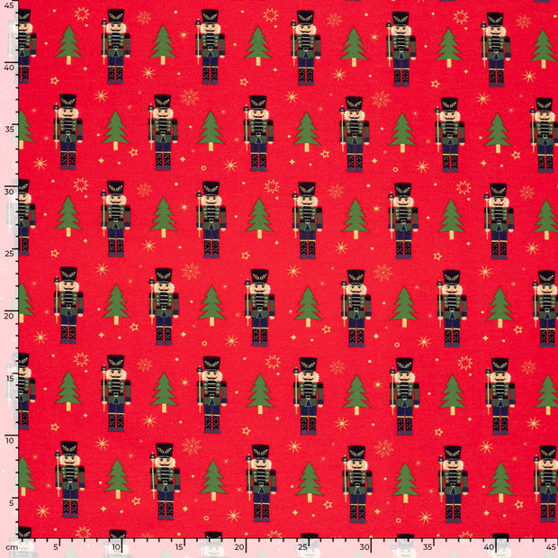 French Terry fabrik Weihnachten Rot