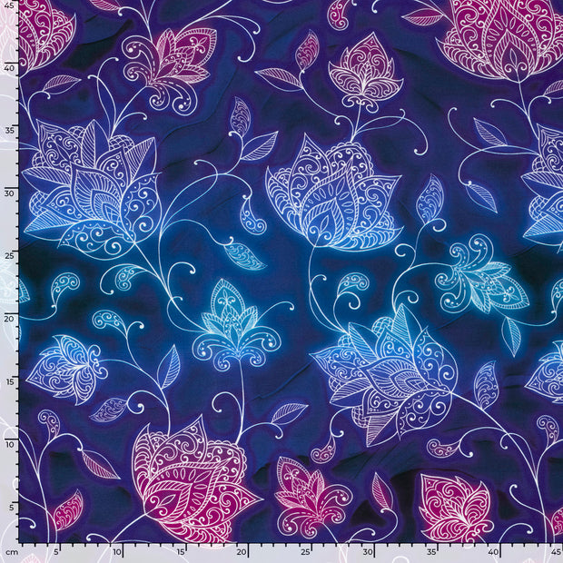 French Terry fabric Flowers 