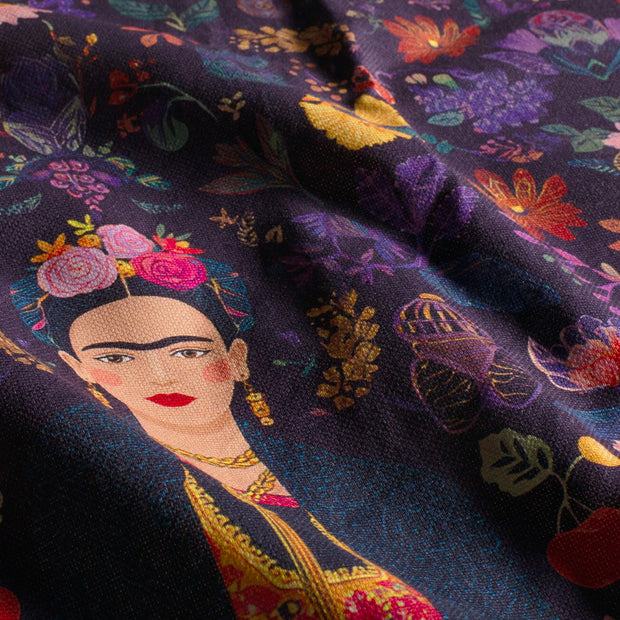 Panama fabric Flowers Purple