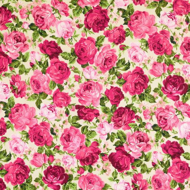  tissu roses Blanc
