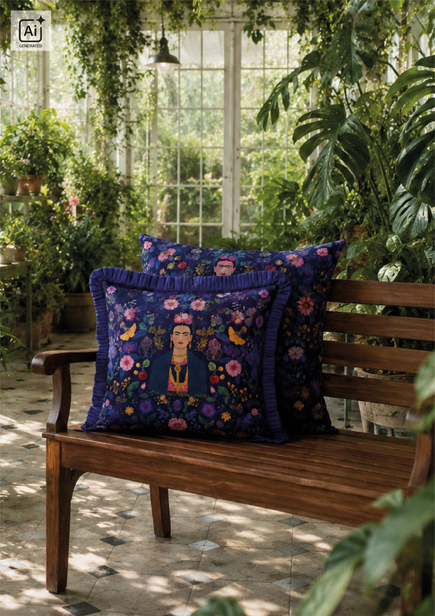 Panama fabric Flowers Purple