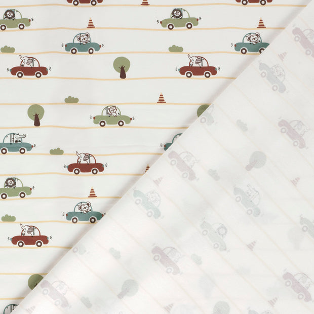 Jersey fabric Cars printed 