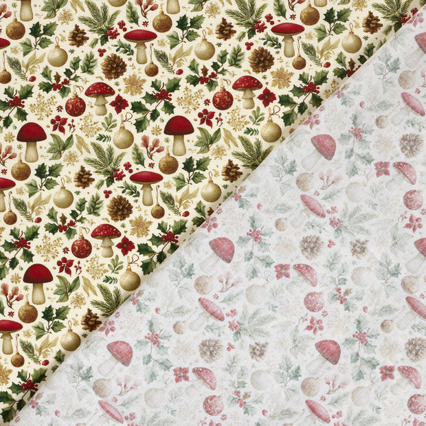 Cotton Poplin fabric Christmas digital printed 