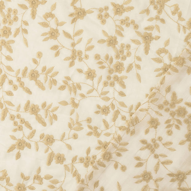 Baumwolle Popeline fabrik Beige stickerei 
