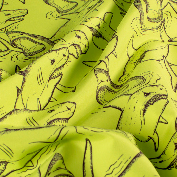 Badeshorts wasserabweisend recycelt fabrik Haie Lime Grün