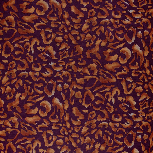 Poly Viscose Jersey stof Aubergine mat 