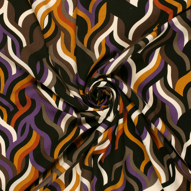 Sergé de Viscose tissu Camel imprimé 