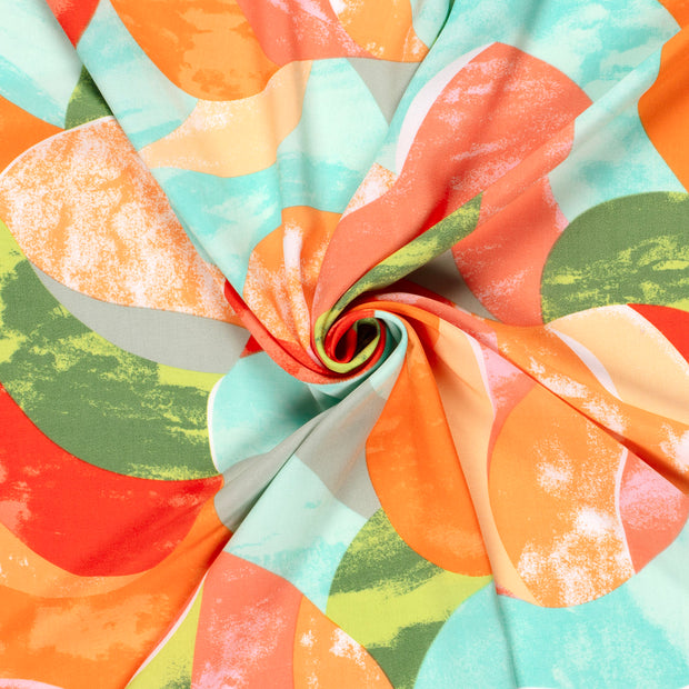 Bambou Poplin tissu Vert Citron imprimé 