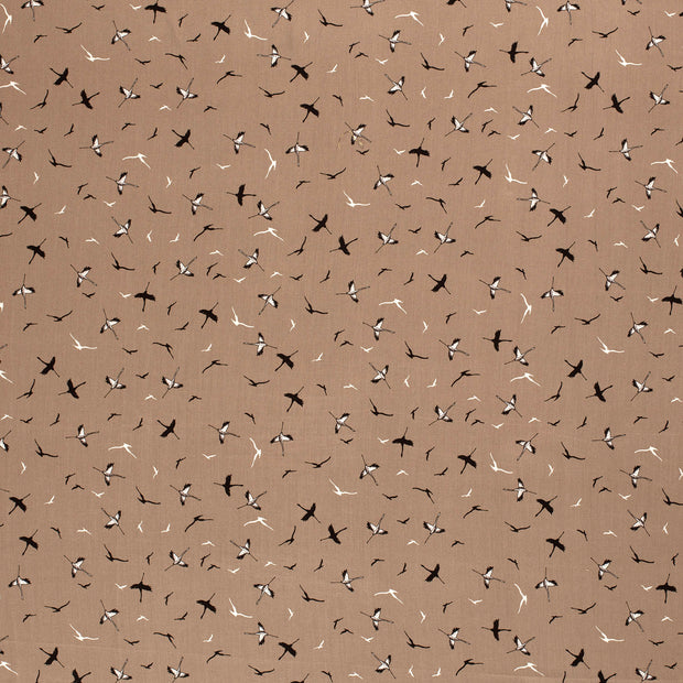 Bamboe Poplin stof Taupe grijs mat 