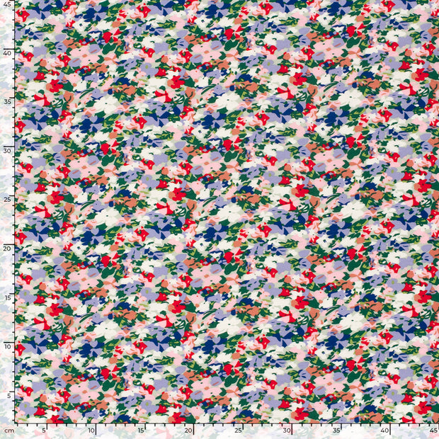 Viscose Nylon Crepe fabrik Blumen Lila