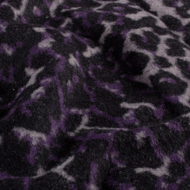 Jacquard fabrik Leoparden Aubergine