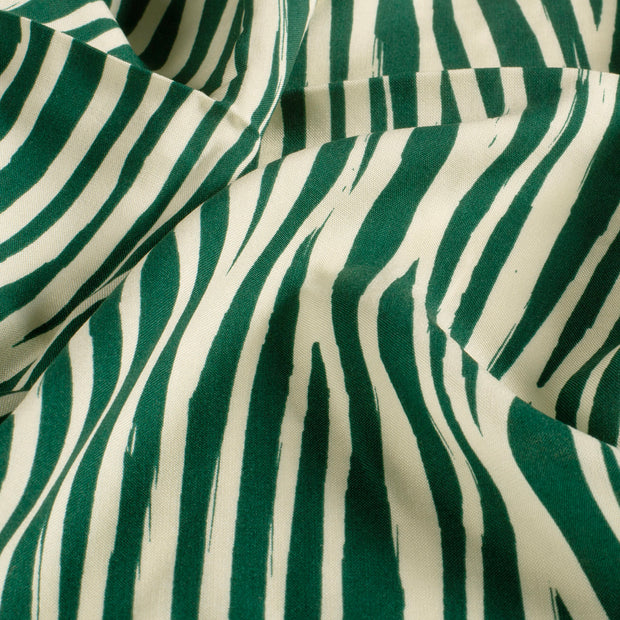 Bamboo Poplin fabric Stripes Green