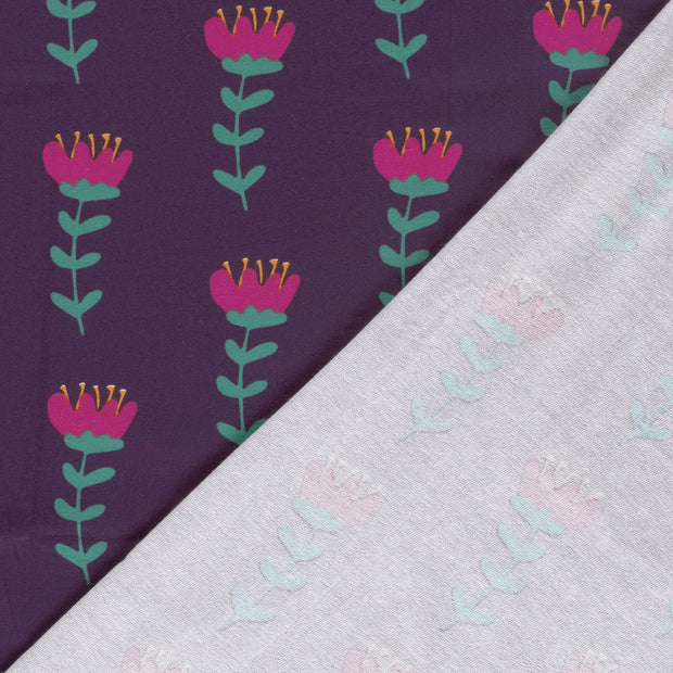 French Terry fabric Flowers digital printed 
