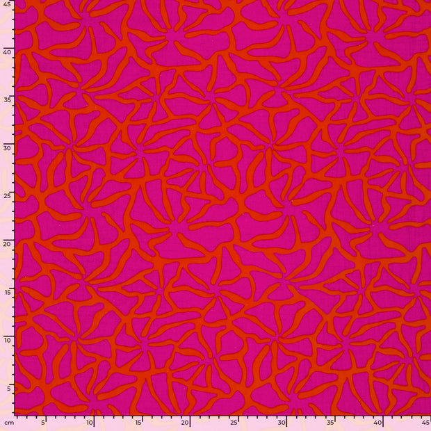 Mousseline stof Abstract Koraal