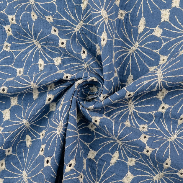 Musselin fabrik Indigoblau 