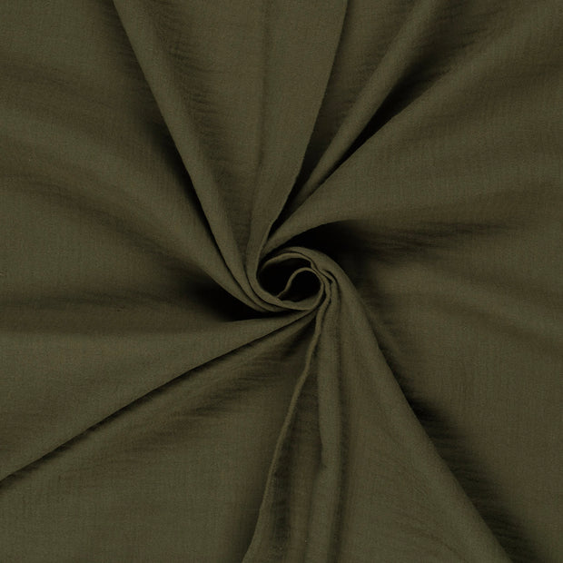Double gaze tissu Vert kaki 