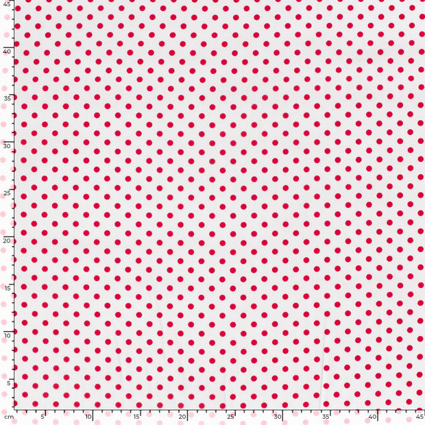 Cotton Poplin fabric Dots Optical White