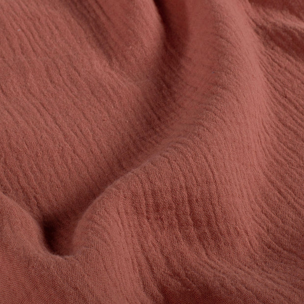 Muslin fabric Unicolour Redwood