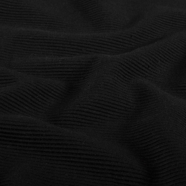 Ottoman jersey stof Effen Zwart