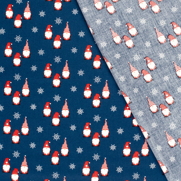 Cotton Poplin fabric Gnomes printed 