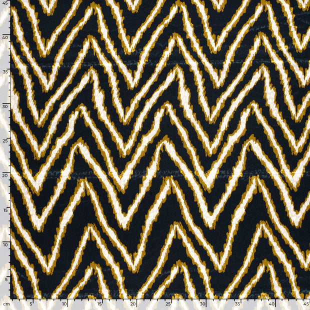 Satin Jacquard fabric Panther Navy