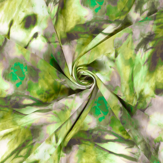 Viscose Poplin fabric Green printed 