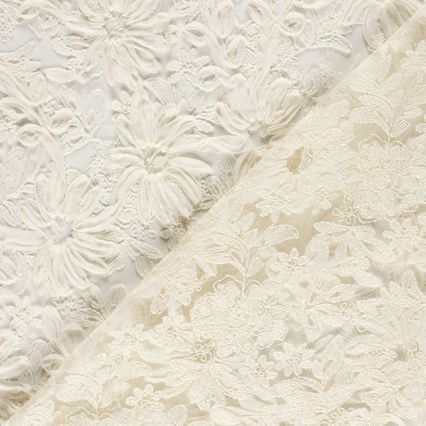 Tulle fabric Flowers embroidered 