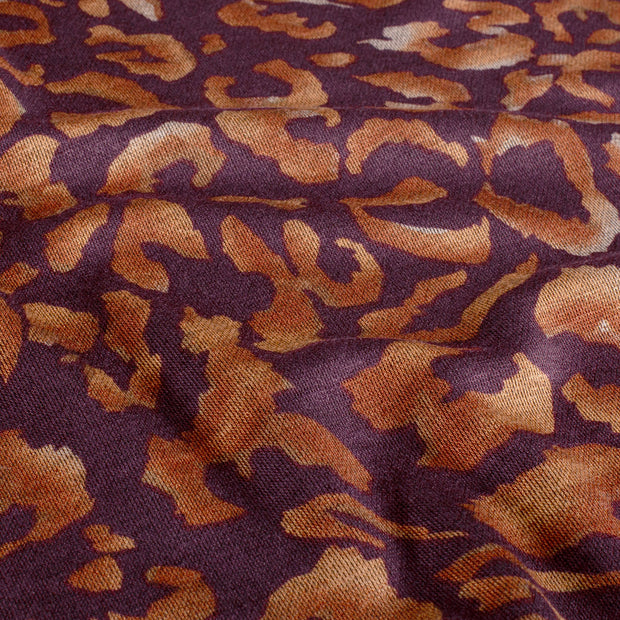 Poly Viscose Jersey stof Abstract Aubergine