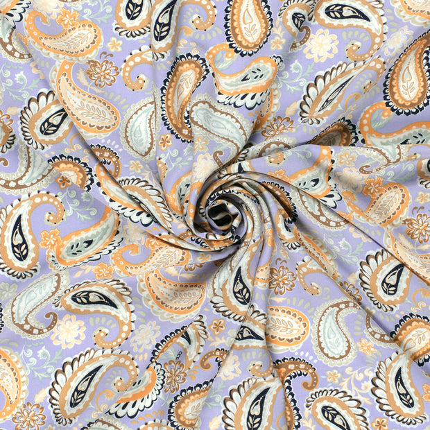 Bambú Poplin tela Lila estampado 