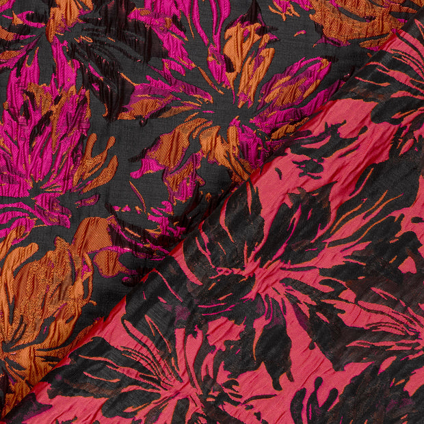 Jacquard stof Bloemen Lurex 