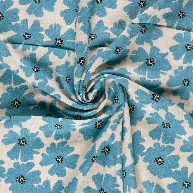  fabric Aqua printed 
