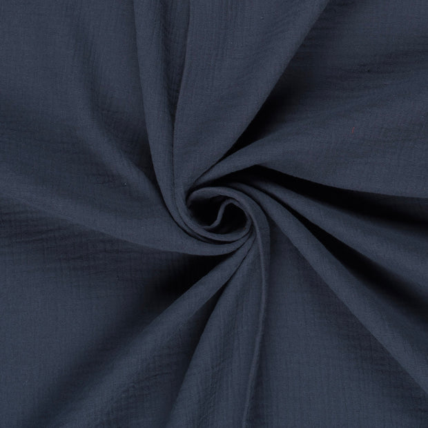 Muslin fabric Steel Blue 