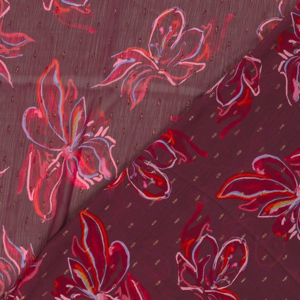 Chiffon fabric Glitter digital printed 