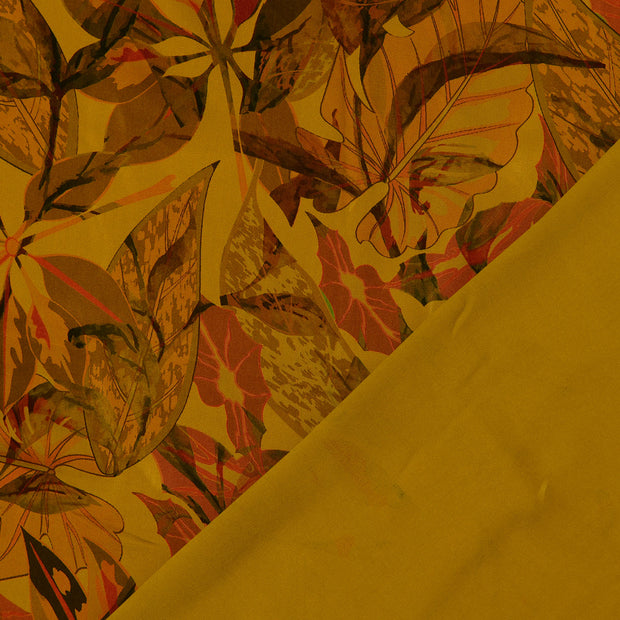 Viscose Poplin fabric Oker digital printed 