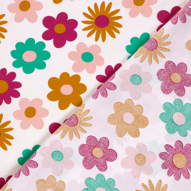 Popeline de Coton tissu fleurs imprimé 