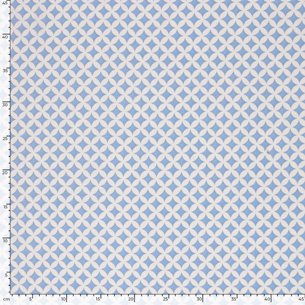 Viskose fabrik Geometrisch Babyblau