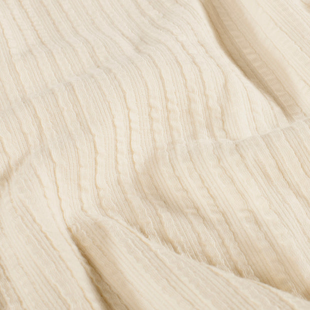 Rib Jacquard fabrik Uni Ivory