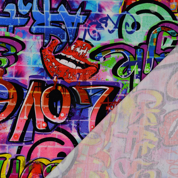 French Terry fabric Graffiti digital printed 