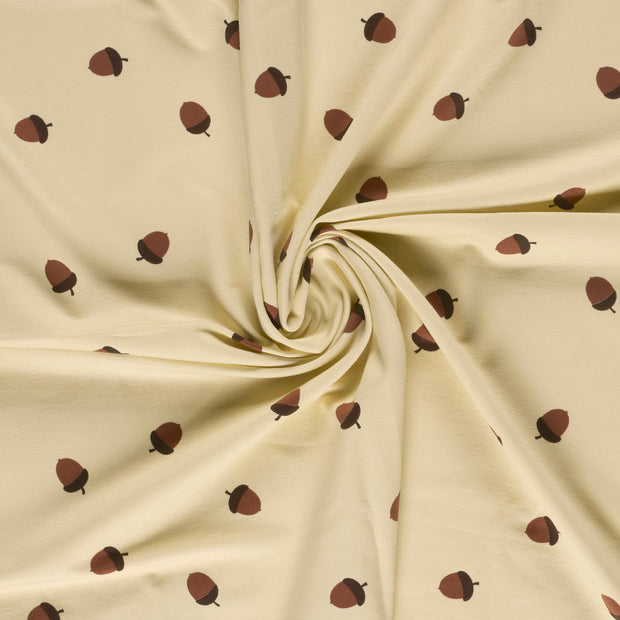 French Terry fabrik Beige bedruckt 