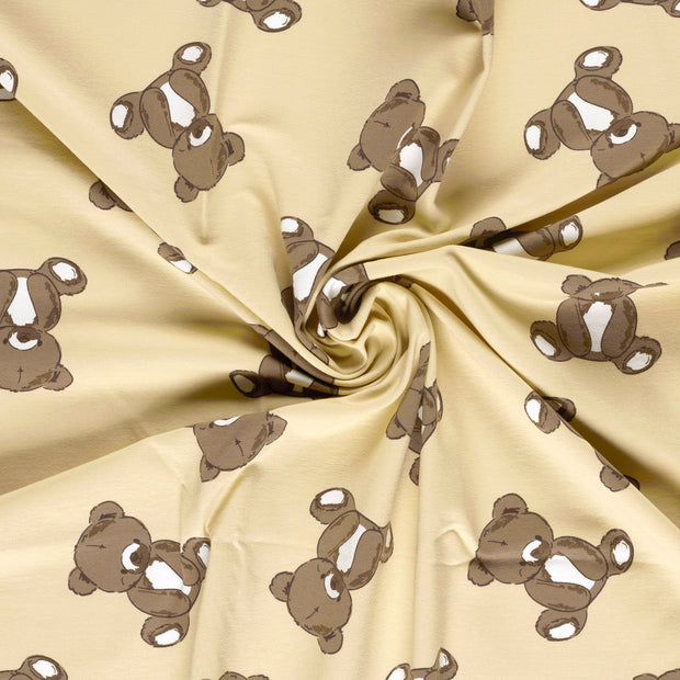 French Terry stof Beige bedrukt 