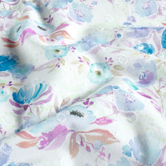 digital printed Flowers Cobalt