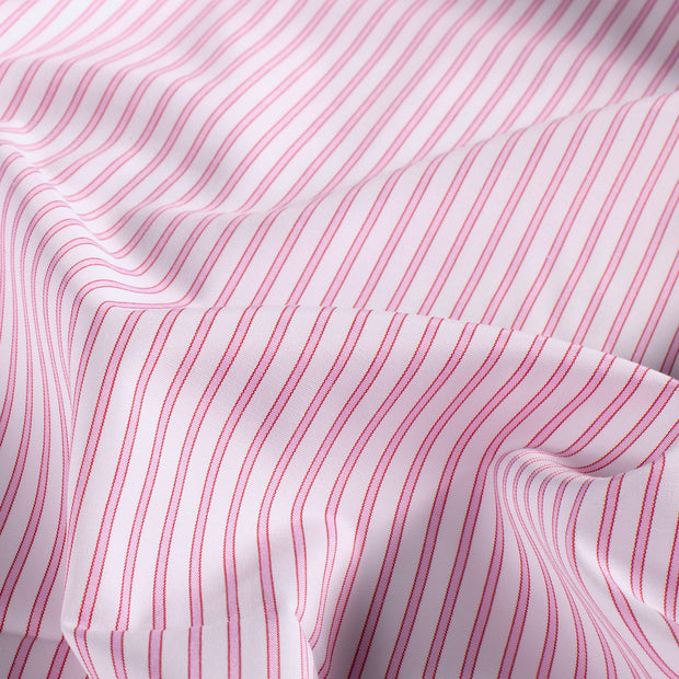 Woven Polyester tissu rayures Rose clair