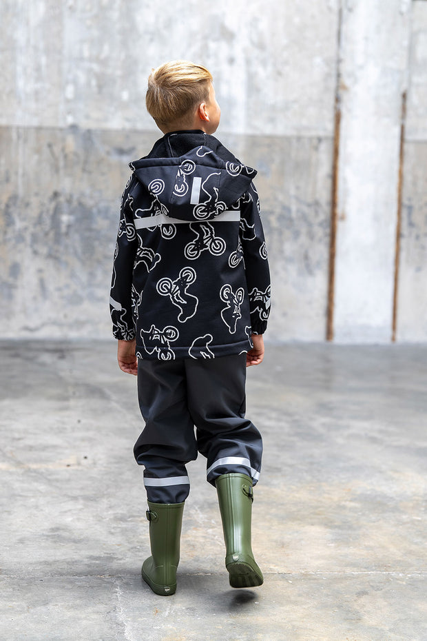 Softshell stof Effen Donker grijs