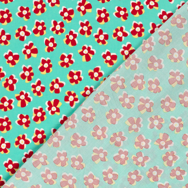 Cotton Satin fabric Flowers printed 