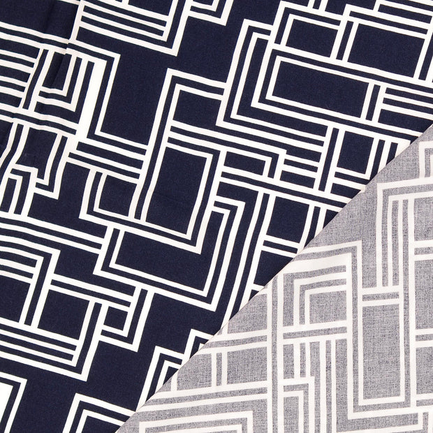 Viscose Poplin fabrik Geometrisch bedruckt 
