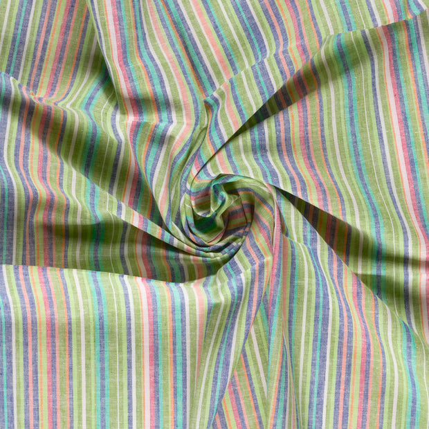 Linen fabric Green yarn dyed 