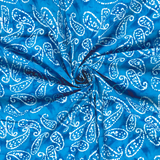 Voile fabrik Aqua bedruckt 