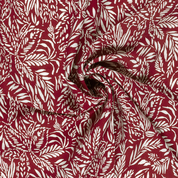 Viscose Nylon Crepe tela Burdeos estampado 