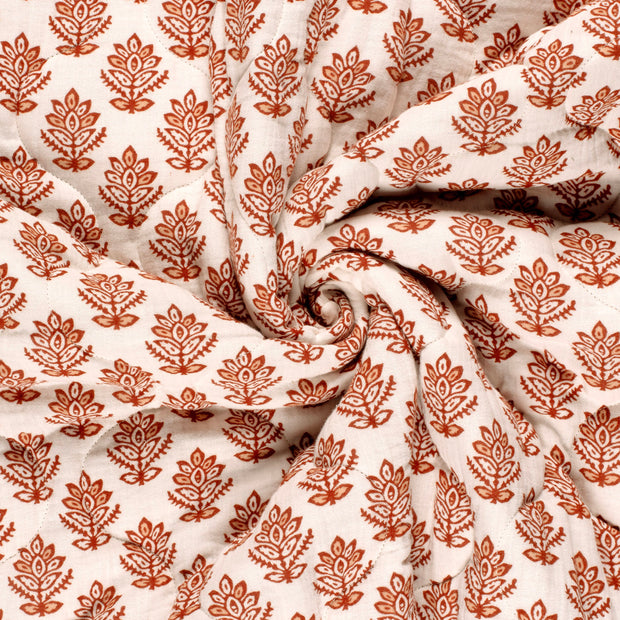 Musselin gepolstert fabrik Wollweiß bedruckt 